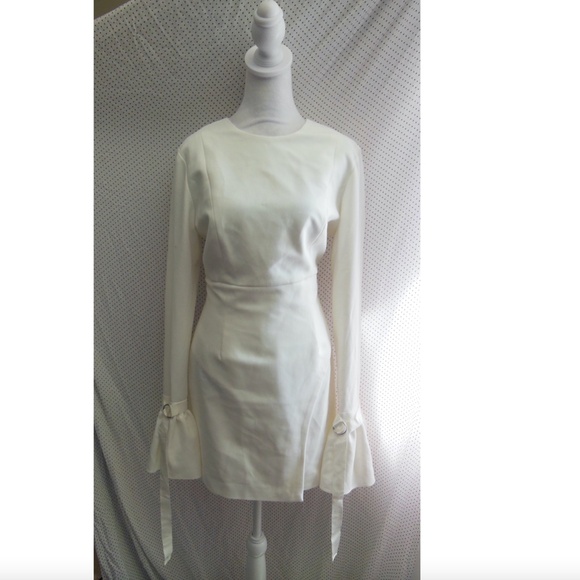 NEW ISRAELLA KOBLA White ZOLA Back Cutout LONG SLEEV Cocktail MINI DRESS 10 - Picture 5 of 16